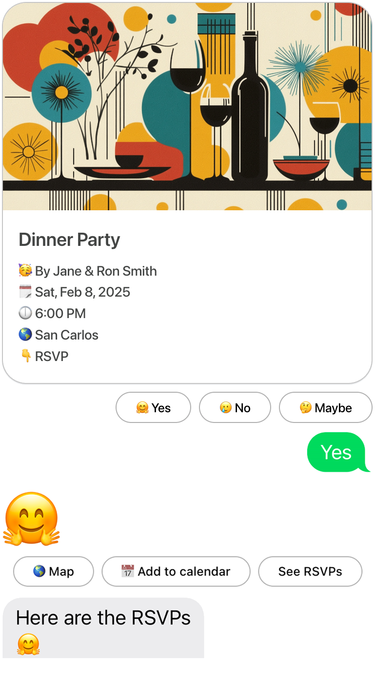 Invite for dinner party