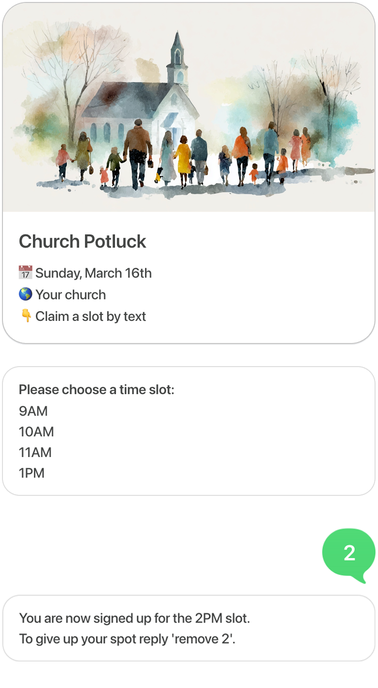 Church signup example